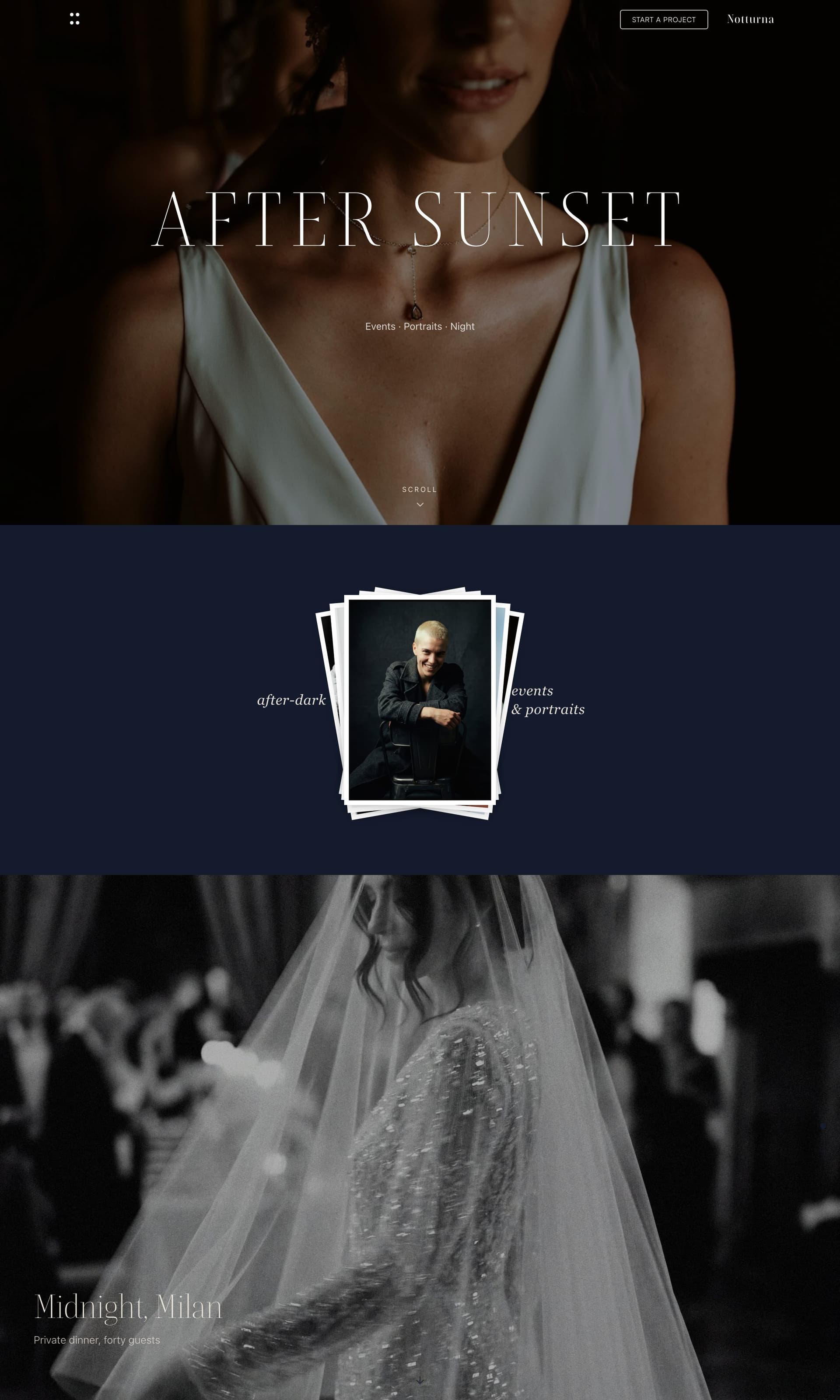 Example site by Notturna, built with the Mosaii.co builder