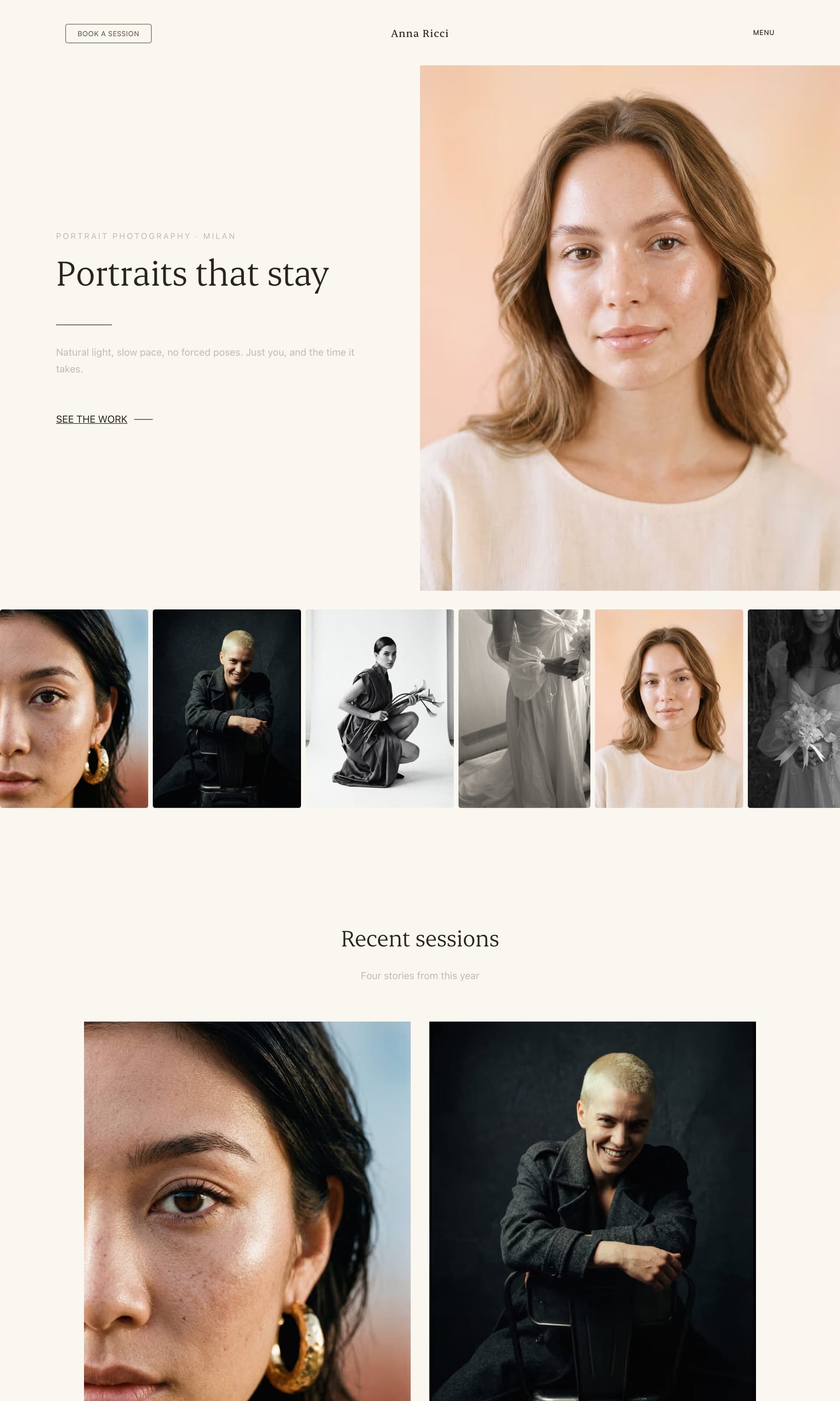 Example site by Anna Ricci, built with the Mosaii.co builder